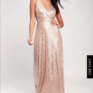 Champagne sequin maxi dress from Lulu’s